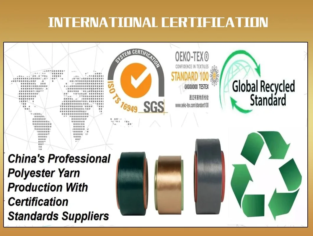 100% Recycled Post-Consumer Dyed Yarn Recycled Nylon Yarn (20D-600D) with Grs Certification
