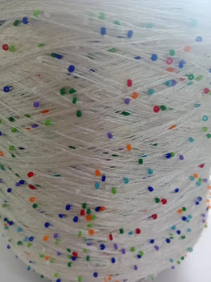 7.6/7.8nm Polyester/Nylon Sequin Yarn with 2mm Sequin
